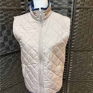 Southern Marsh Quilted Vest in Cream and Blue